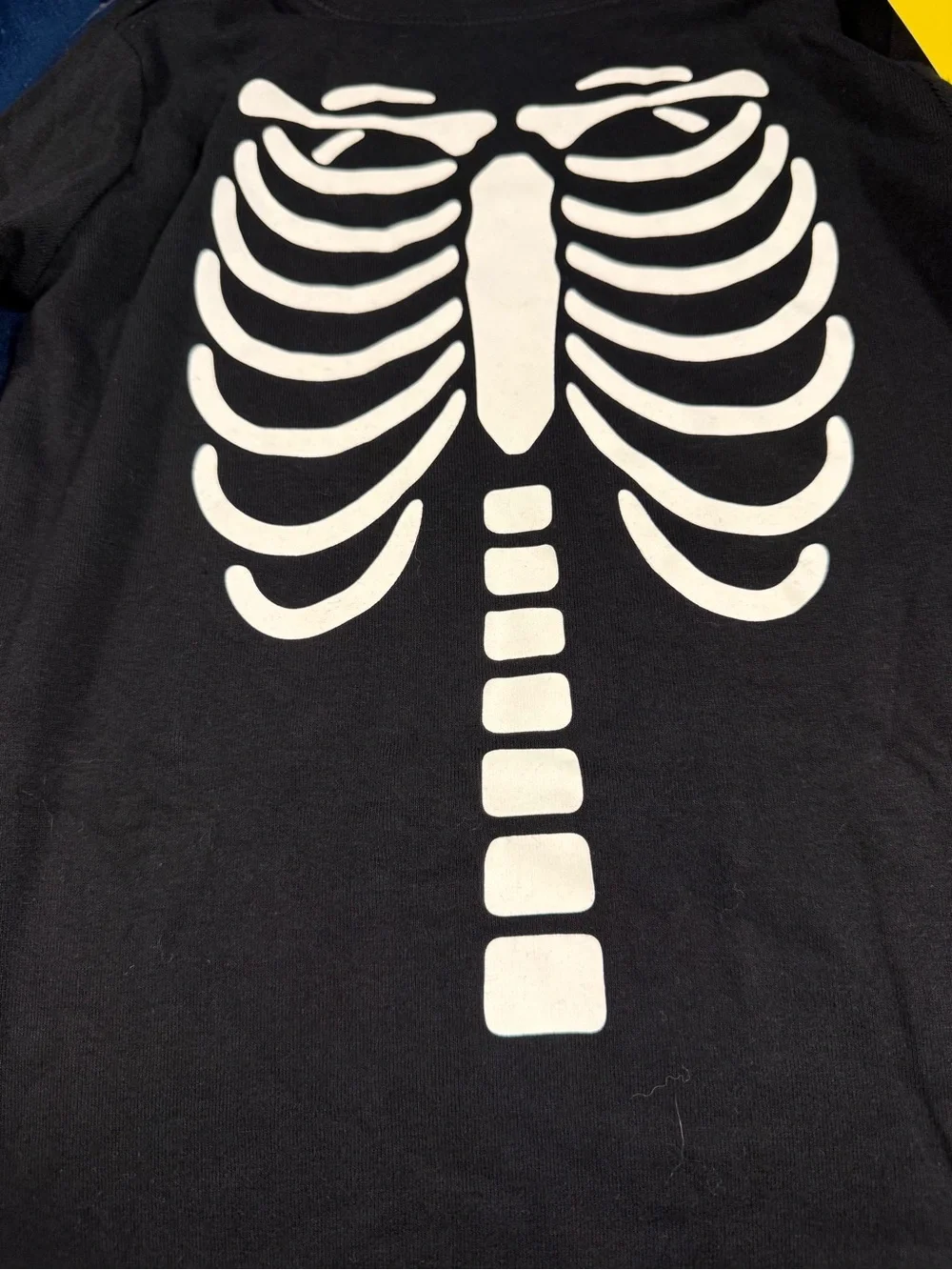 Kids GAP Black Long Sleeve Tee with White Skeleton Graphic